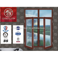 2015 moderno mejor precio de alta calidad templado ventanas de madera de cristal seguro de swing